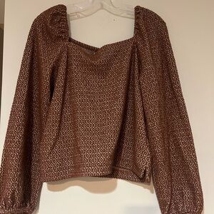 Madewell Brown Geometric Knit Top
